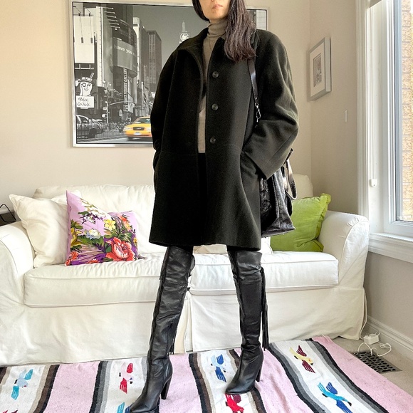 Vintage Dark brown/olive  coat - Picture 3 of 12